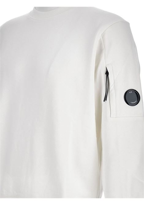 felpa diagonal fleece uomo bianca C.P. COMPANY | RCCMSS713A-005086W103